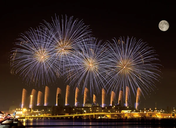 Fyrverkeri firande Redentore (Venedig, Italien) — Stockfoto