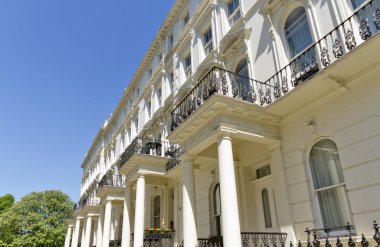 Georgian Stucco front houses in London clipart