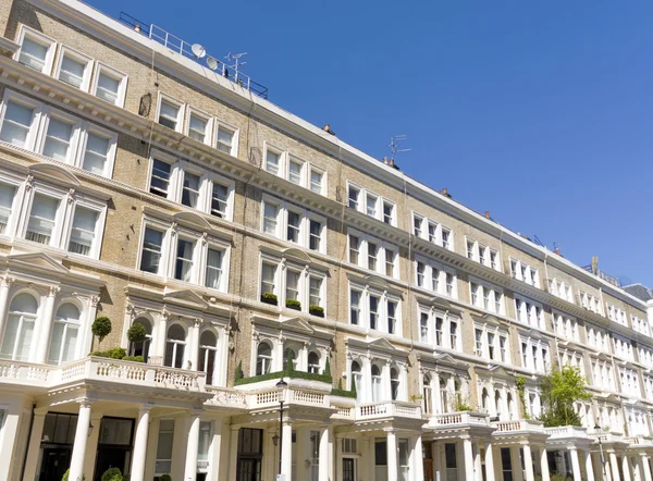 Georgische stucwerk front huizen in Londen — Stockfoto