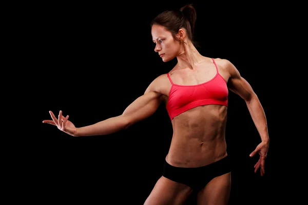 Muskulösa starka kvinna — Stockfoto