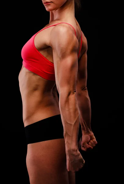Muskulösa starka kvinna — Stockfoto