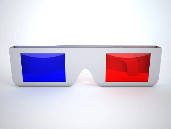 Óculos 3d na superfície branca — Fotografia de Stock