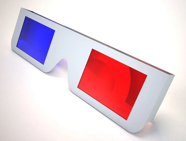 3d bril op wit oppervlak — Stockfoto