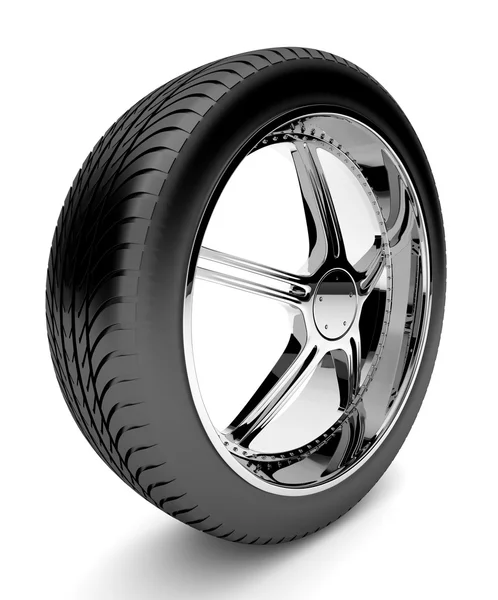 흰색 배경에 고립 된 3d 타이어 — 스톡 사진