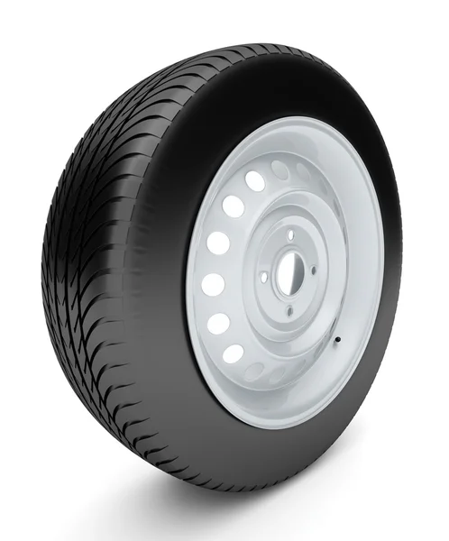 3d pneu isolado no fundo branco — Fotografia de Stock