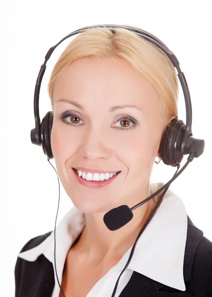 Cheerfull call center operatör — Stockfoto