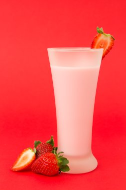 Strawberry yogurt drink clipart