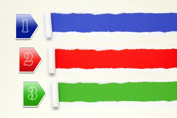 Bandiera di carta con tre passaggi — Foto Stock