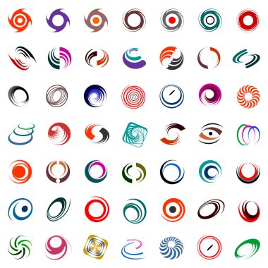 Spiral and rotation design elements. clipart