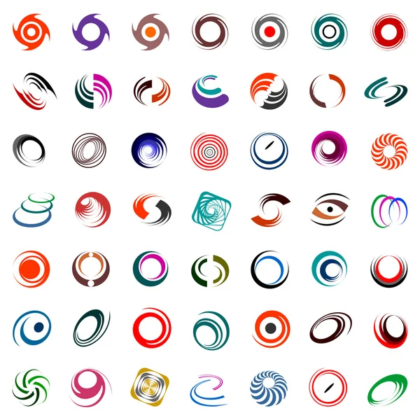 Elementos de diseño espiral y de rotación . — Archivo Imágenes Vectoriales