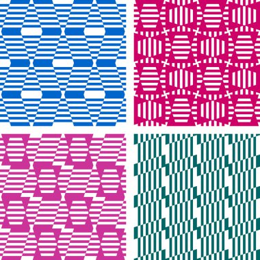 Seamless geometric patterns. Textures set. clipart