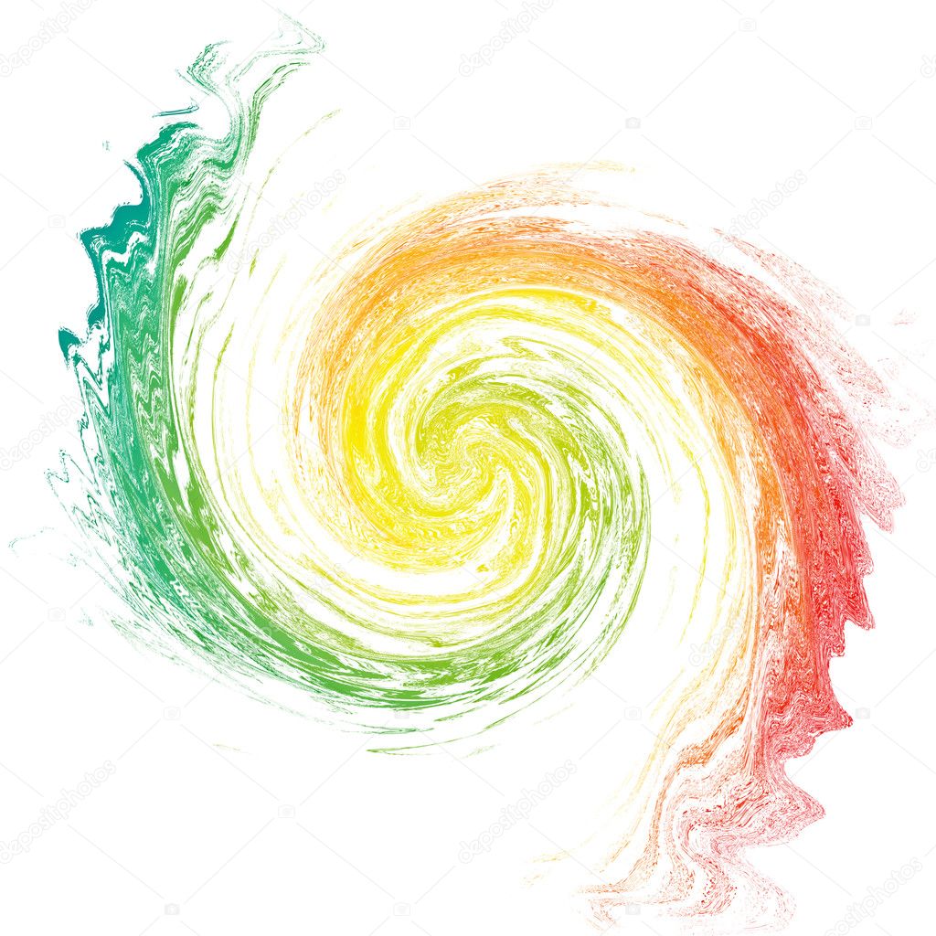 Multicolor vortex isolated on white.