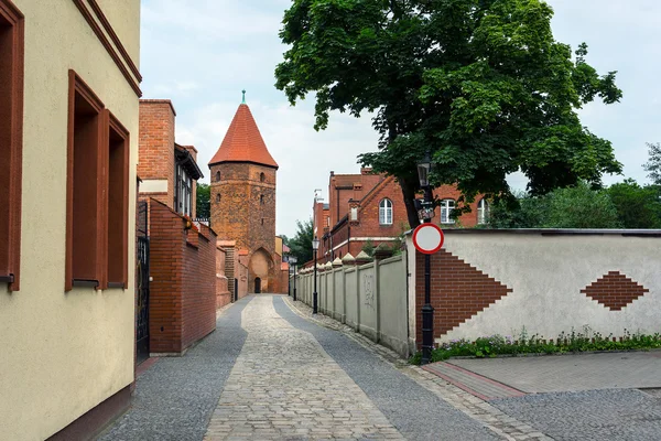 Gotiska befästningen tower i lebork, Polen. — Stockfoto