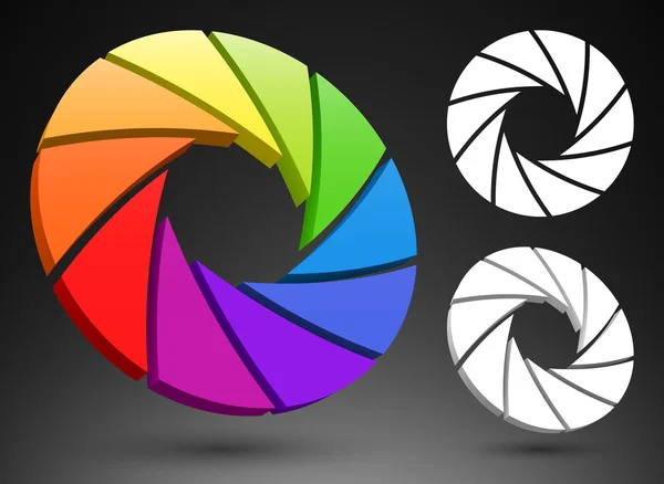 Roue couleur ouverture 3D — Image vectorielle