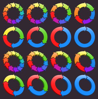 Set of circular arrows icons clipart