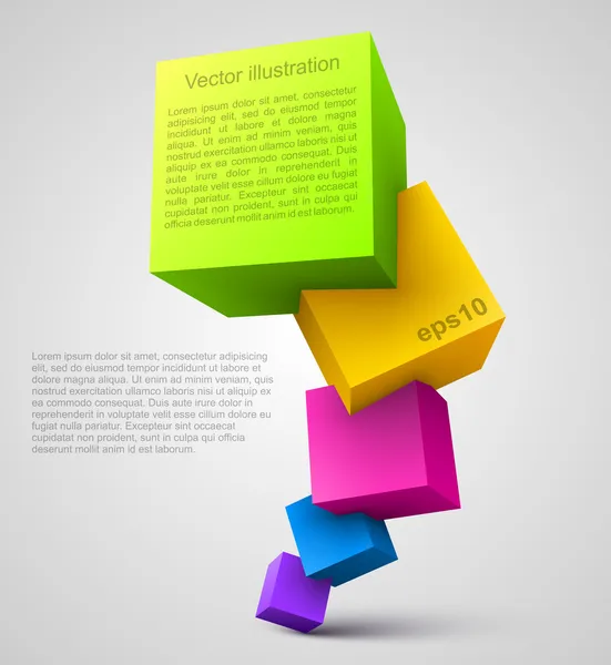Färgglada kuber 3d — Stock vektor