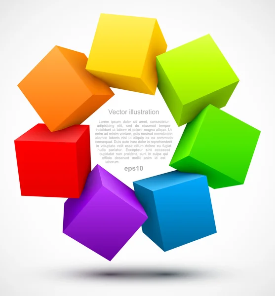 Cubes colorés 3D — Image vectorielle