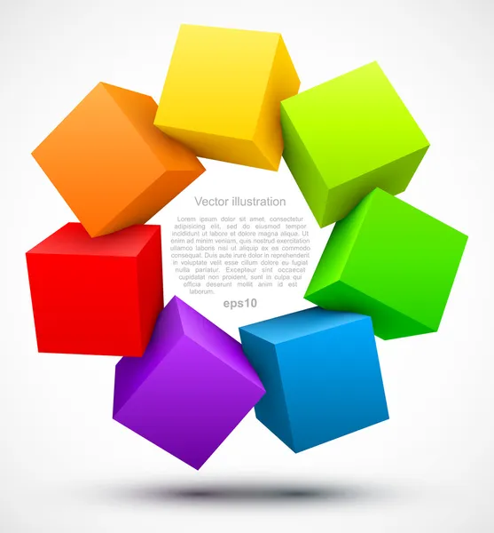 Cubos de colores 3D — Vector de stock