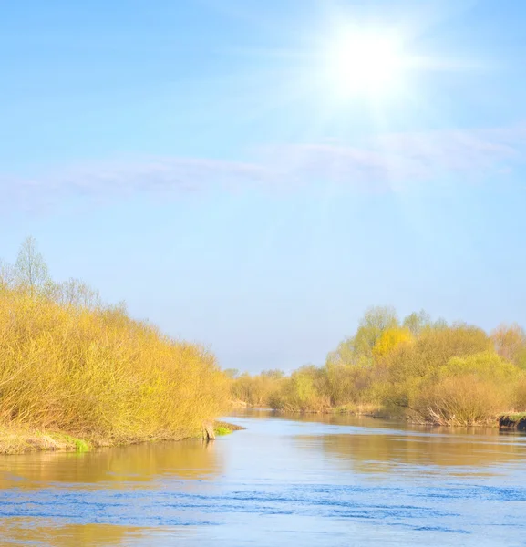 Rzeka w okresie wiosennym — Zdjęcie stockowe