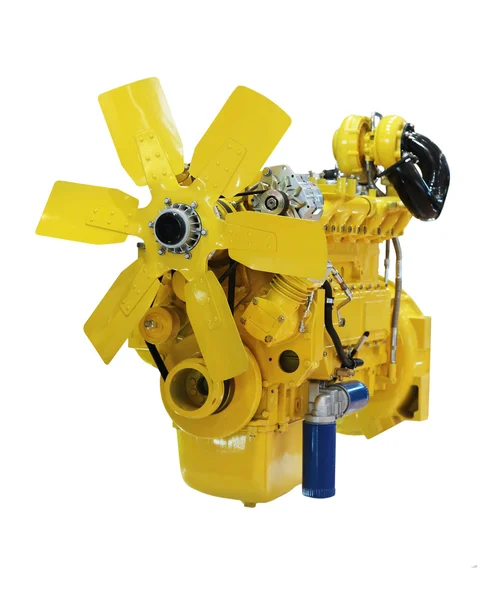 Желтый дизельный двигатель — стоковое фото