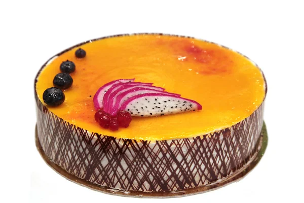 Pie the decorated vibrant dragon fruit — Stock Photo, Image