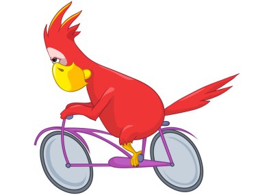 Funny Parrot. Biker. clipart