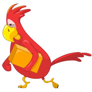 Funny Parrot. Courier. clipart