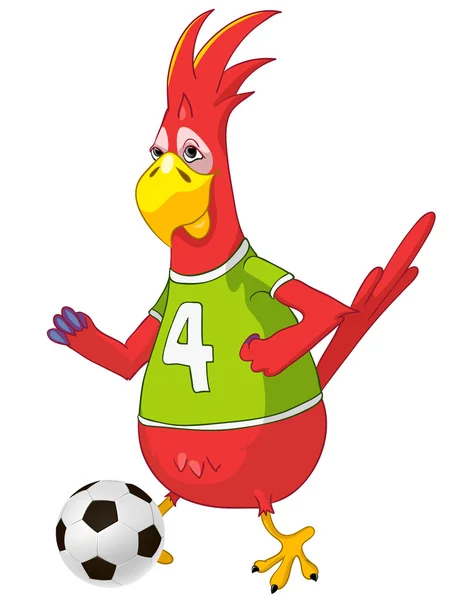 Funny Parrot. Soccer. — Stock Vector