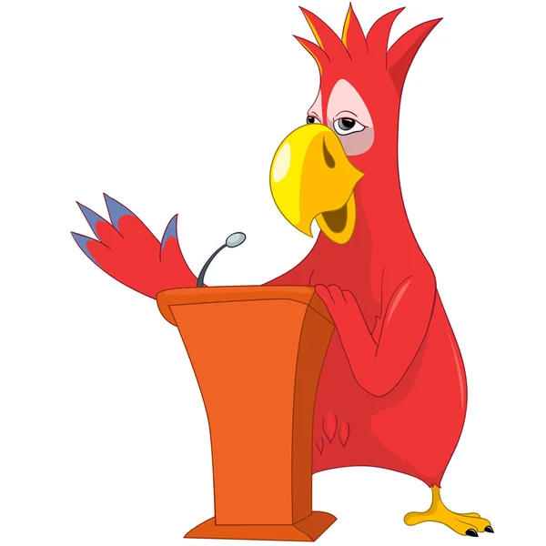 Funny Parrot. Presentation. — Stock Vector