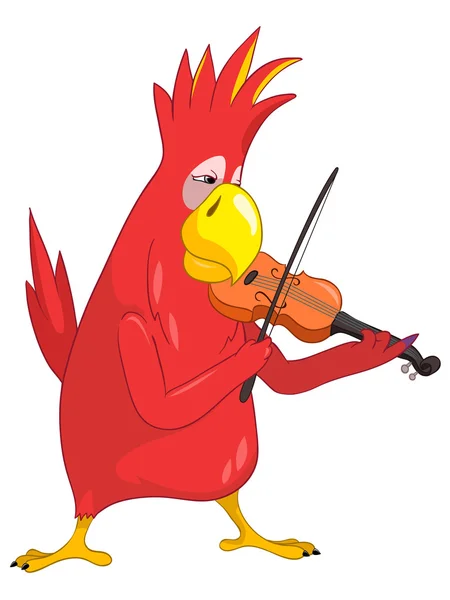 Rolig papegoja. violinist — Stock vektor