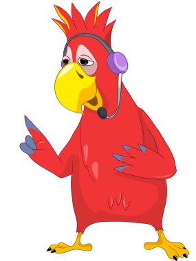 Funny Parrot. Comunication. clipart