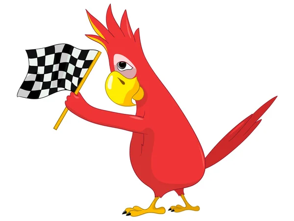 Grappige papegaai. Racing. — Stockvector