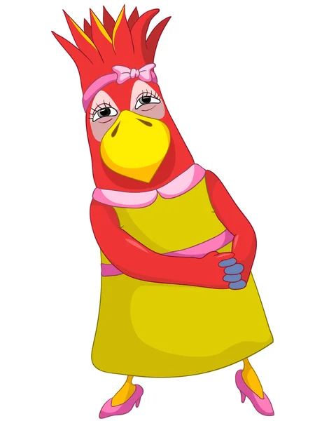 Drôle perroquet femme . — Image vectorielle