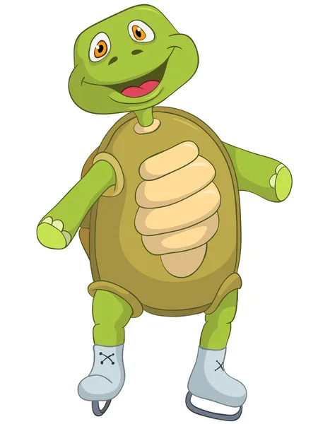 Funny Turtle. Skater. — Stock Vector