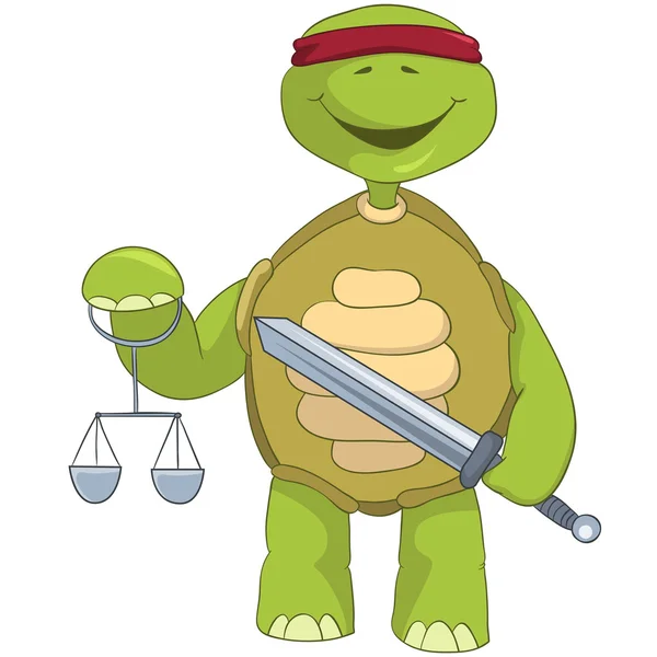 Komik kaplumbağa. Hukuk. — Stok Vektör