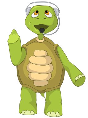 Funny Turtle. Comunication. clipart