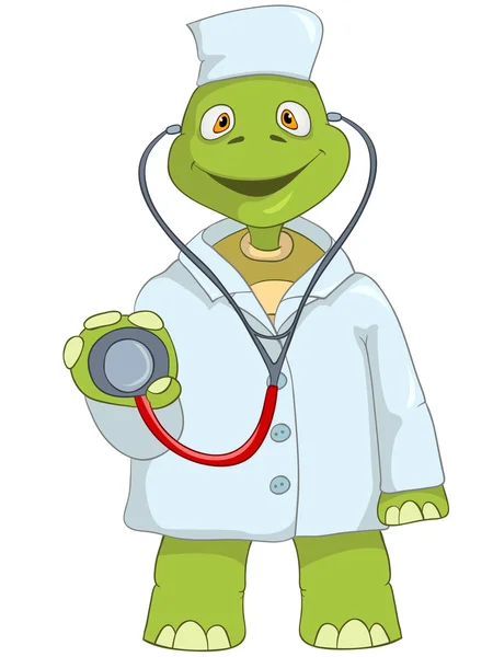 Funny Turtle. Doctor. — Stock Vector