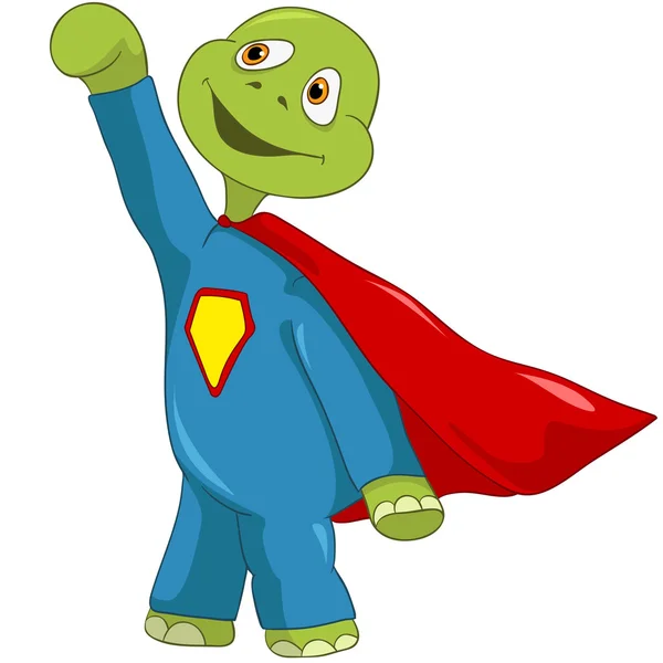 Roliga sköldpadda. Superman. — Stock vektor