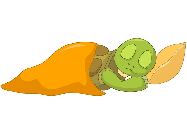 Funny Turtle. Baby Sleeping — Stock Vector
