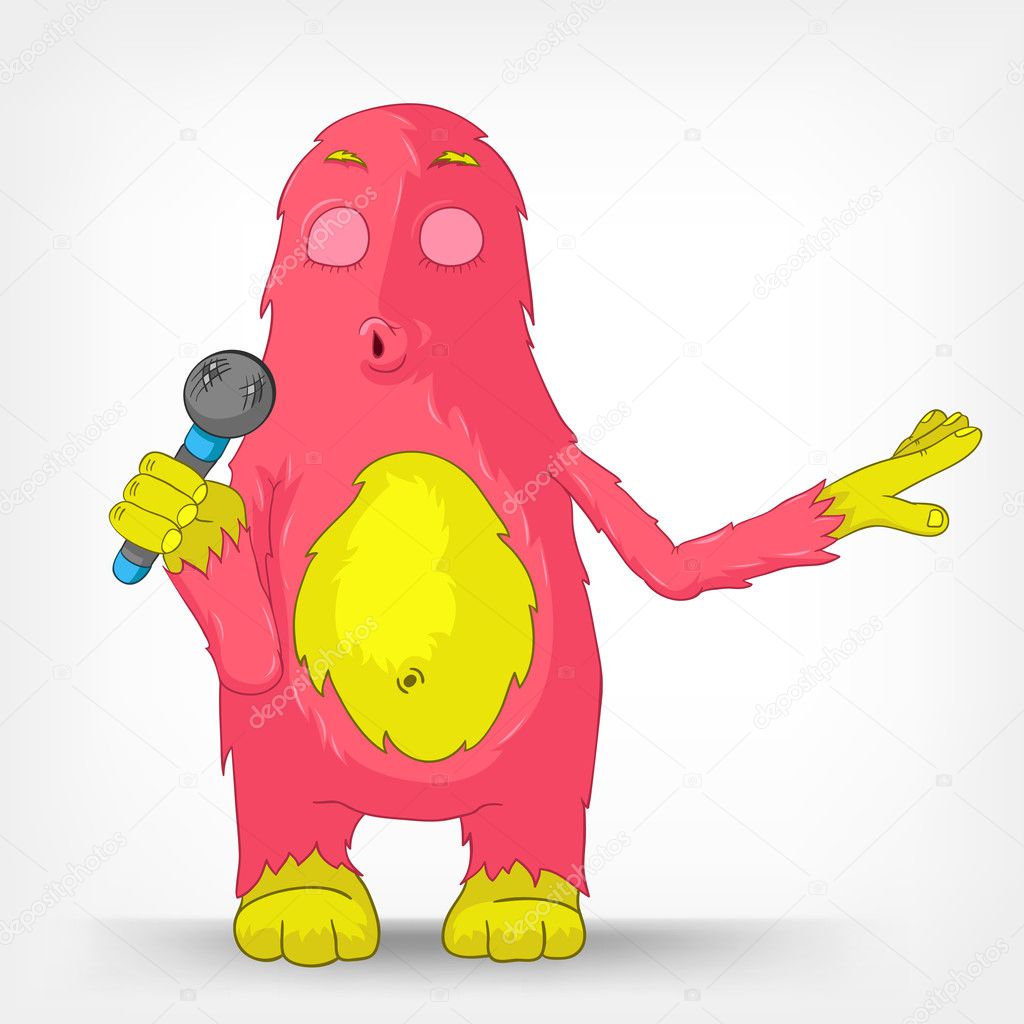 Monstro engraçado. Cantando . Vetor de ©VisualGeneration 11622379, image size:1024x1024