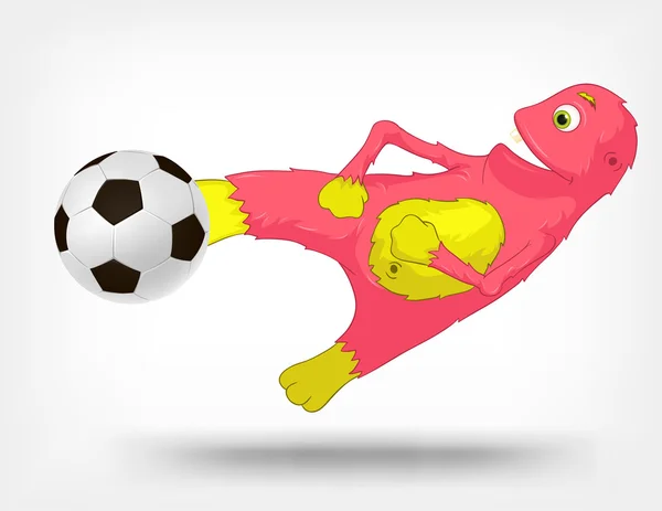 Funny Monster. Soccer. — Stock Vector