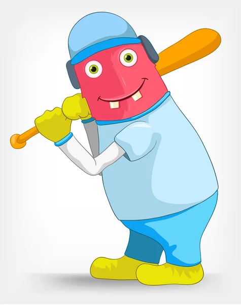 Drôle de monstre. Baseball . — Image vectorielle