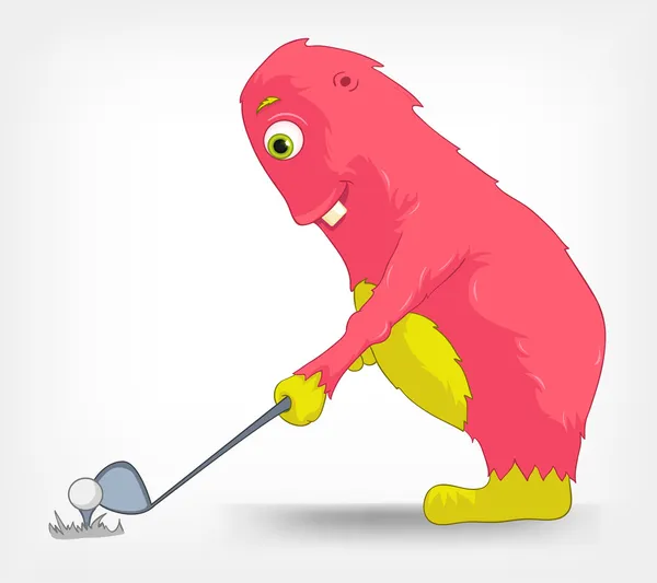 Lustiges Monster. Golf. — Stockvektor