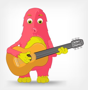 Funny Monster. Guitarist. clipart