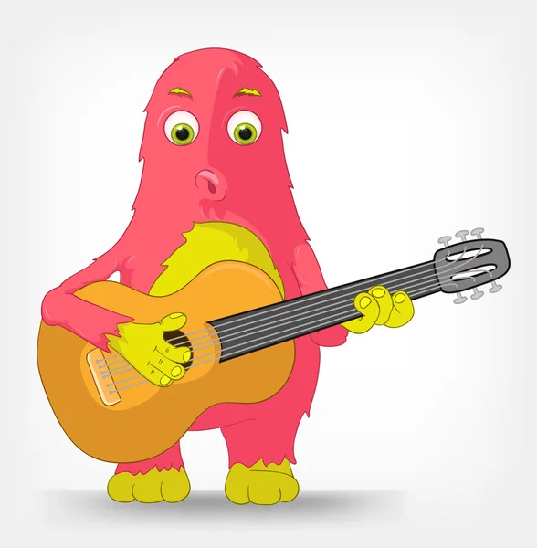 Funny Monster. Guitarist. — Stock Vector