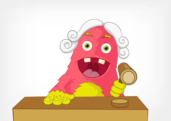 Funny Monster. Judge. — Stock Vector