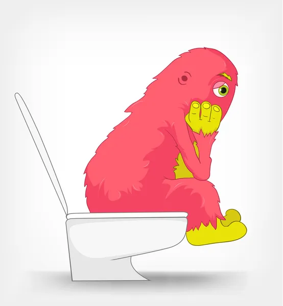Funny Monster. WC. — Stock Vector