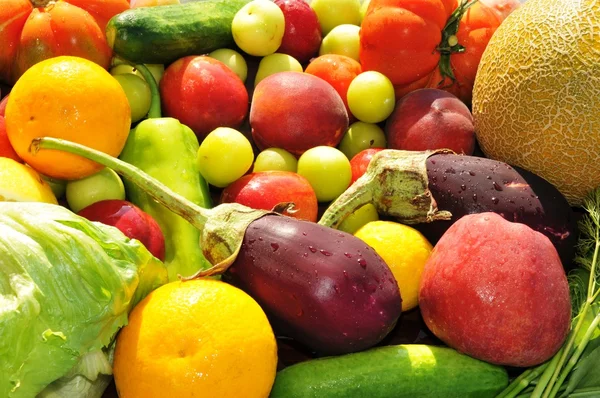 Zöldségek és gyümölcsök Stock Kép