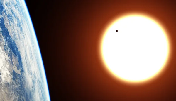 Транзит планеты Венера через Солнце — стоковое фото
