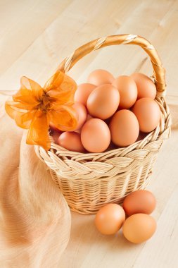 Eggs in a basket clipart